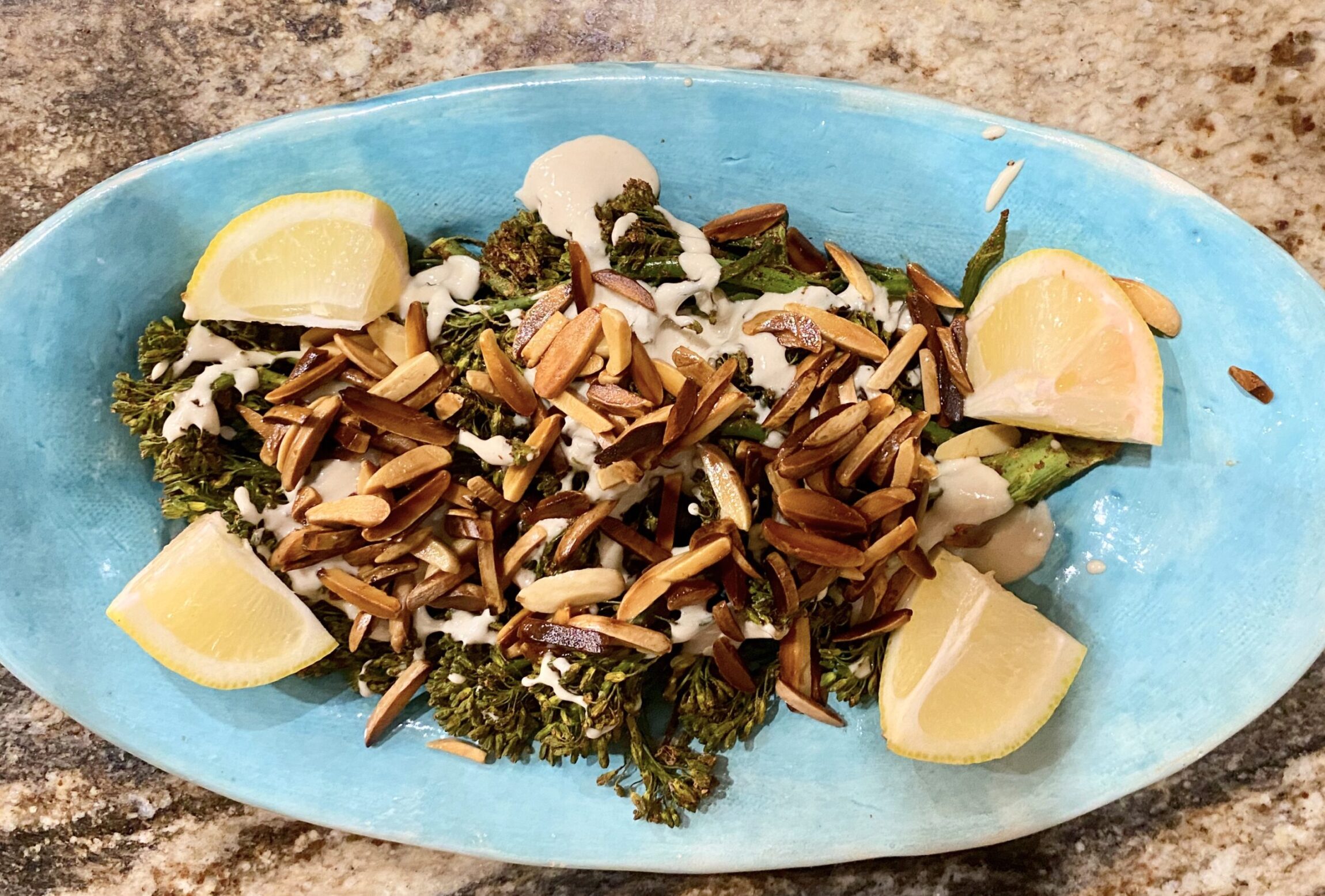 Shawarma Broccolini with Tahini and Pine Nuts